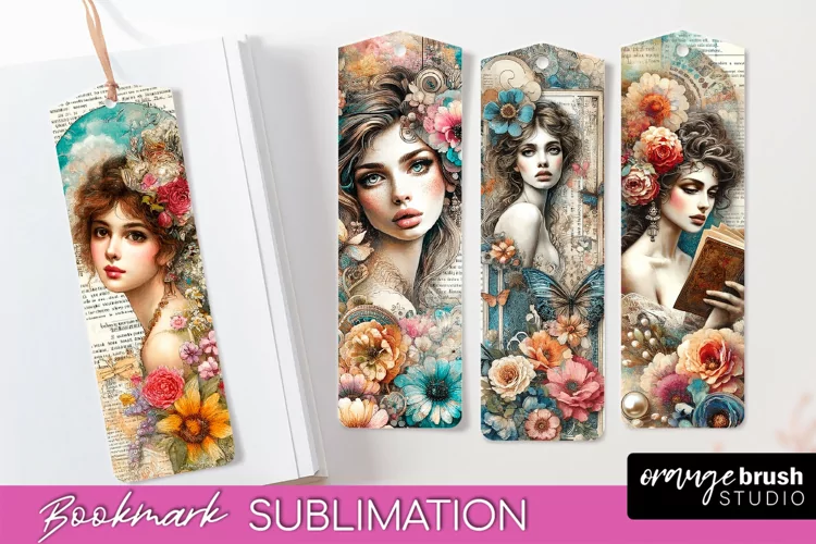 Vintage Bookmark Sublimation - Scrapbook Bookmarks 4 PNG