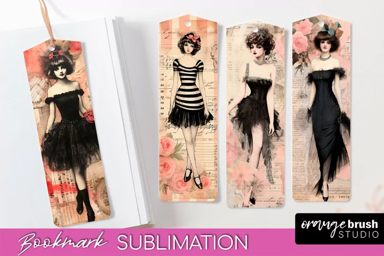Vintage Bookmark Sublimation - Scrapbook Bookmarks 4 PNG