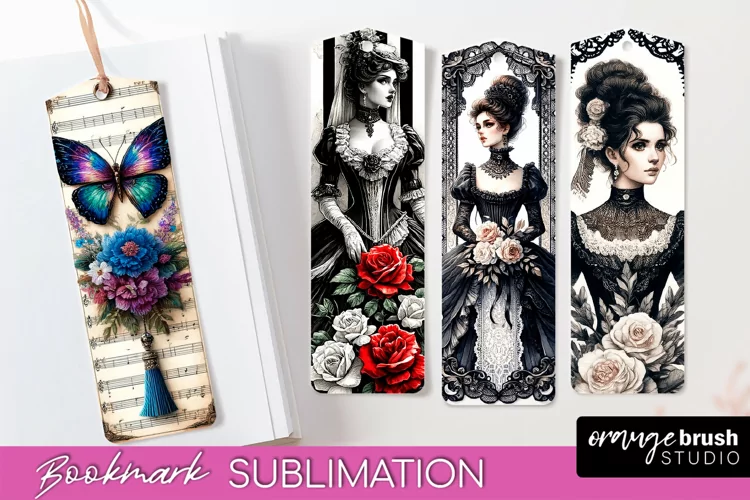 Vintage Bookmark Sublimation - Scrapbook Bookmarks 4 PNG
