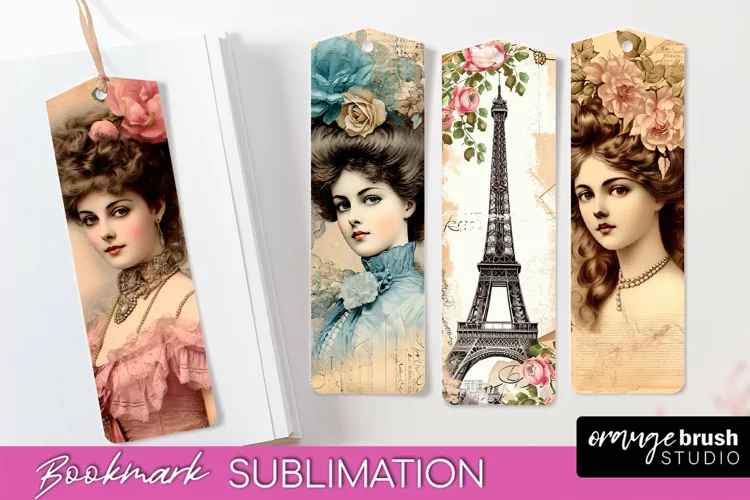 Vintage Bookmark Sublimation - Scrapbook Bookmarks 4 PNG