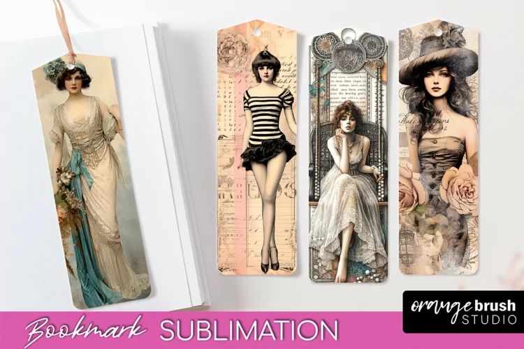 Vintage Bookmark Sublimation - Scrapbook Bookmarks 4 PNG