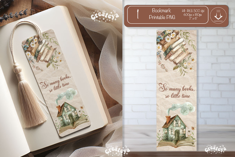 Open Book Vintage Bookmark png Book Lover Printable Quote