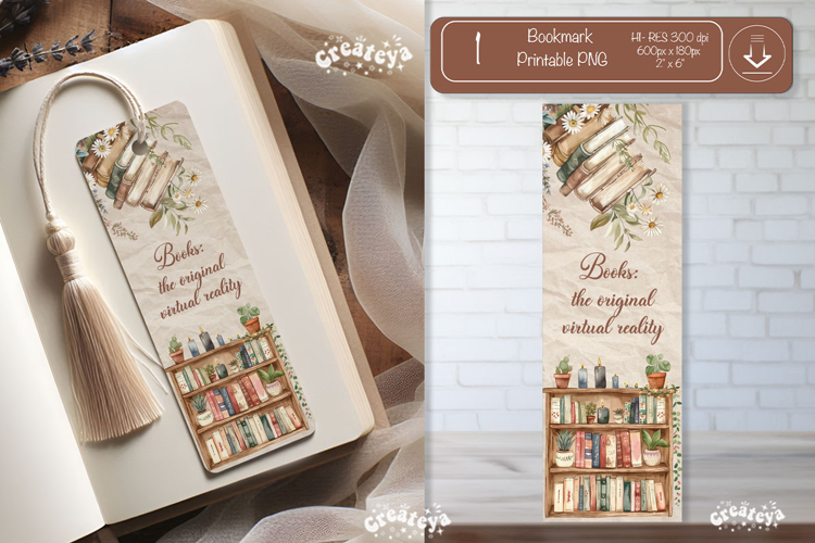 Open Book Vintage Bookmark png Book Lover Printable Quote