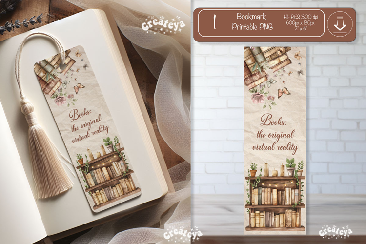 Open Book Vintage Bookmark png Book Lover Printable Quote