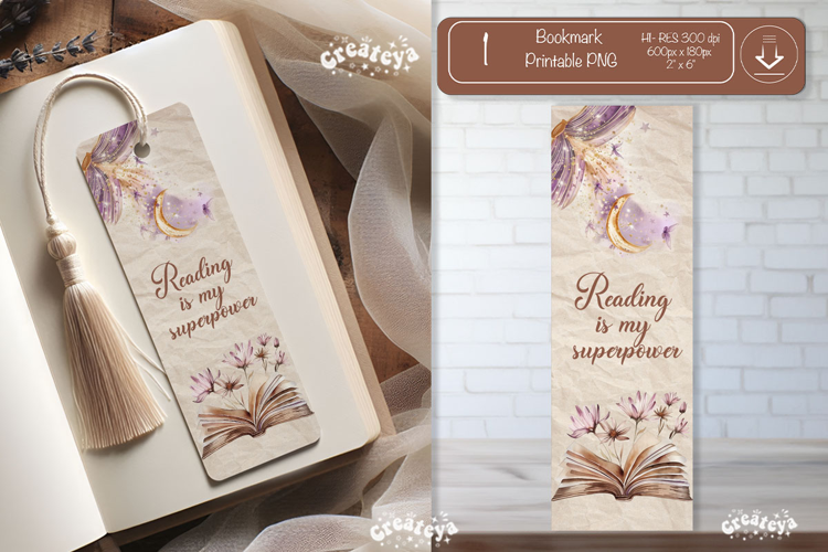 Open Book Vintage Bookmark png Flower Book Lover Quote png