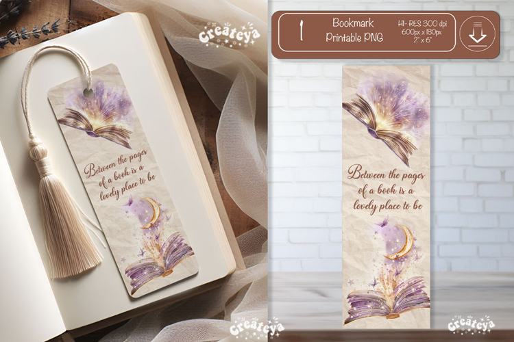 Open Book Vintage Bookmark png Flower Book Lover Quote png