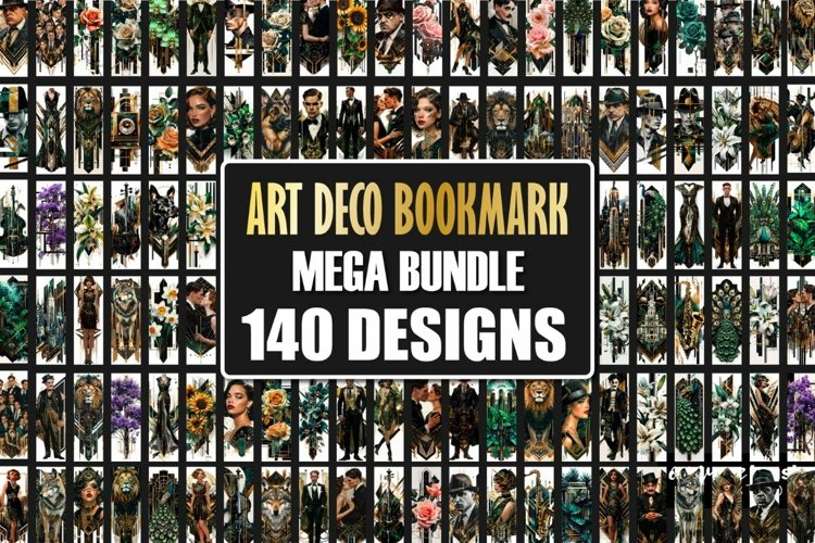 Vintage Bookmark Sublimation - Art Deco Bookmark Bundle