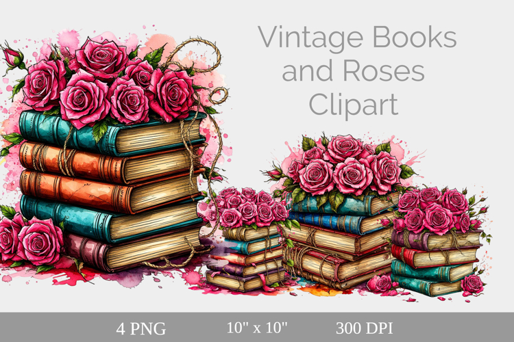 Watercolor Book Clipart Image 6