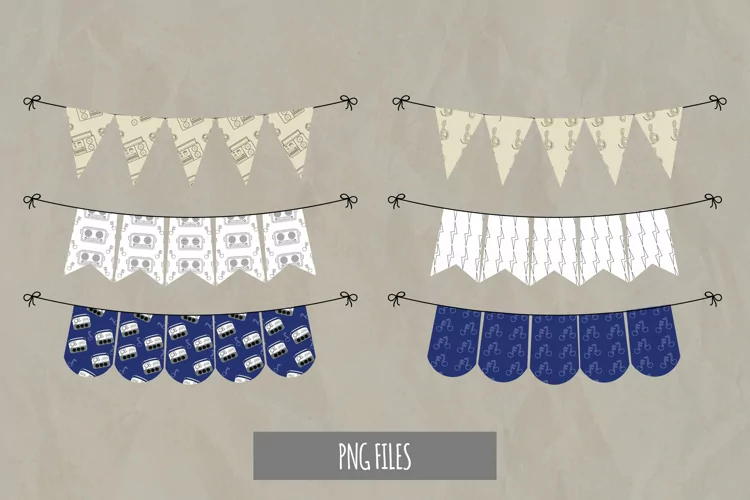 Vintage Boombox Bunting Banner Set