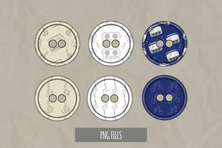 Vintage Boombox Pattern Button
