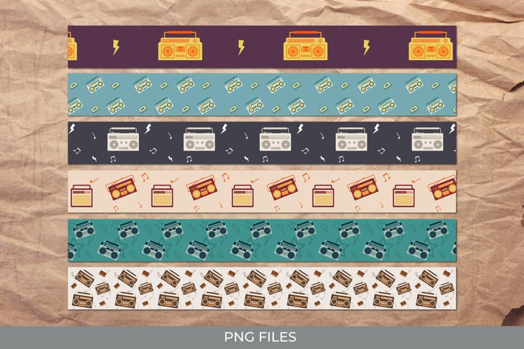Vintage Boombox Seamless Strips