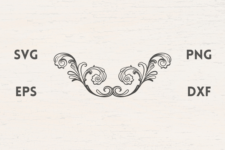 Vintage Leaves Divider SVG