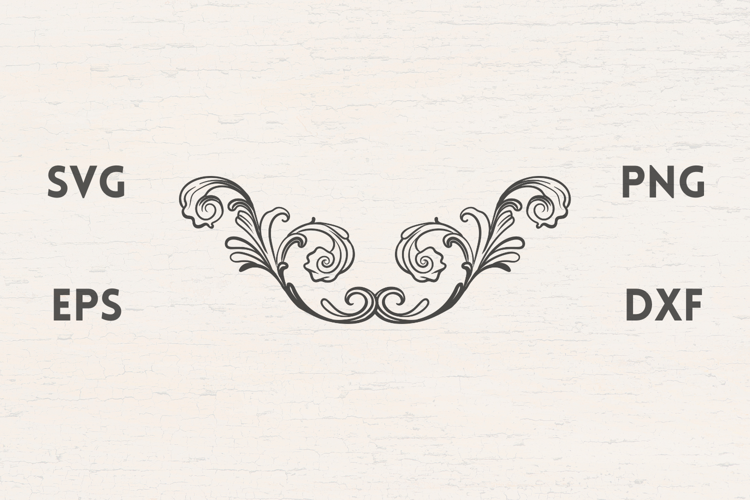 Vintage Leaves Divider SVG