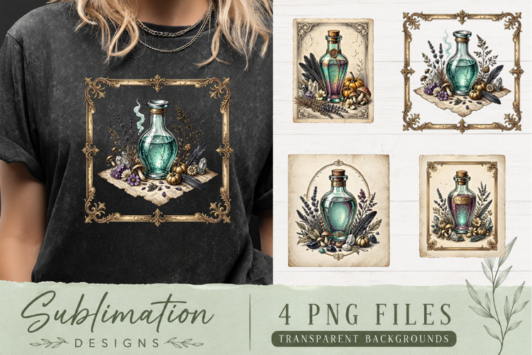 Vintage Botanical Mushroom PNG | Dark Academia Sublimation