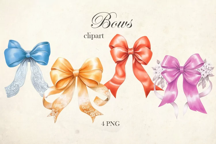 Coquette Vintage Bow Clipart. Bows png
