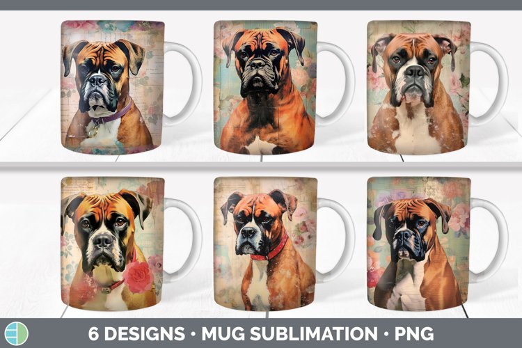 Bundle of six Decoupage Boxers Mug Wrap designs.