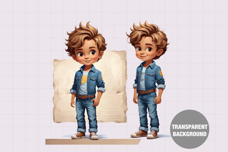 Fashion boy illustration, Vintage boy clipart