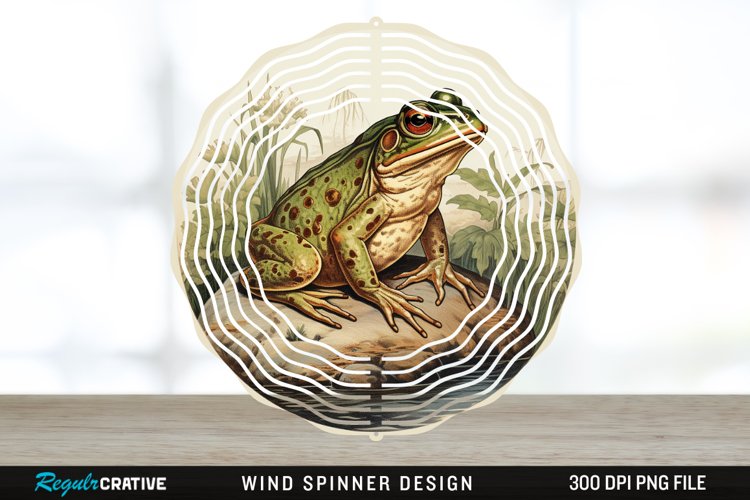 Vintage Bullfrog Spinner Sublimation Design PNG