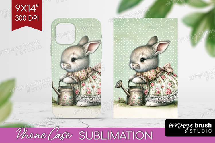 Vintage Bunny Phone Case PNG - Cute Bunny Case PNG