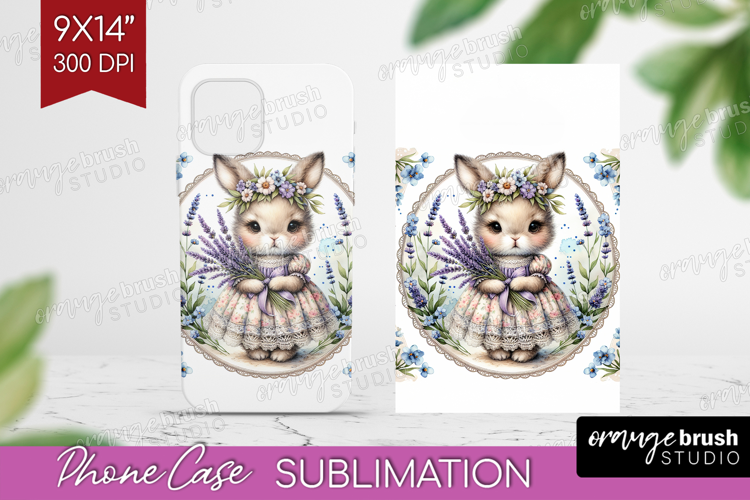 Vintage Bunny Phone Case PNG - Cute Bunny Case PNG