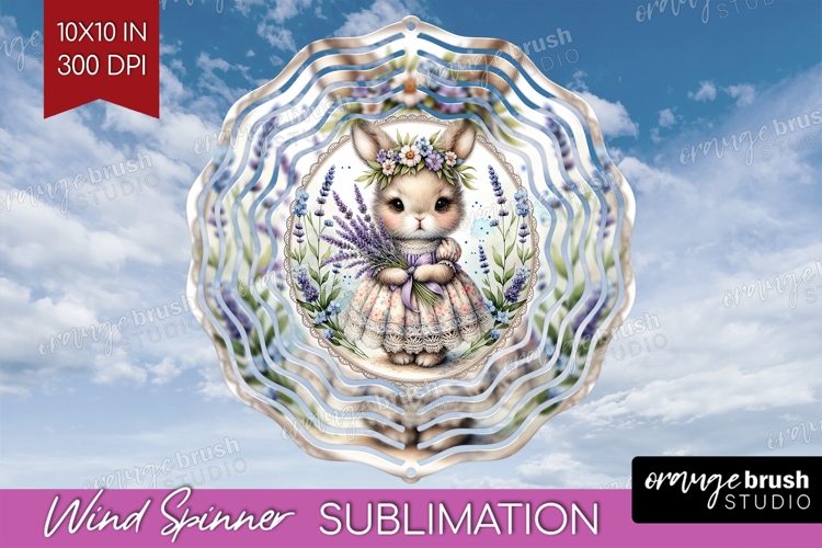 Vintage Bunny Wind Spinner Sublimation PNG - Cute Bunny