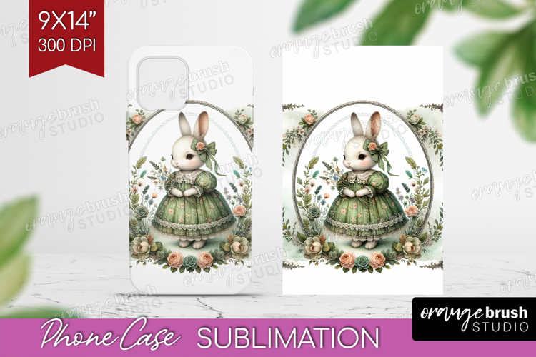 Vintage Bunny Phone Case PNG - Cute Bunny Case PNG