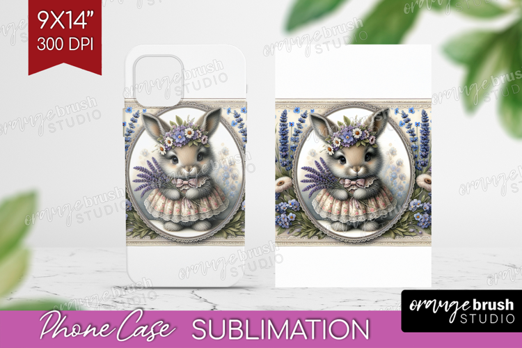 Vintage Bunny Phone Case PNG - Cute Bunny Case PNG