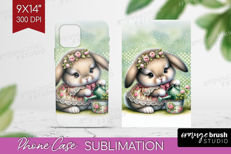 Vintage Bunny Phone Case PNG - Cute Bunny Case PNG