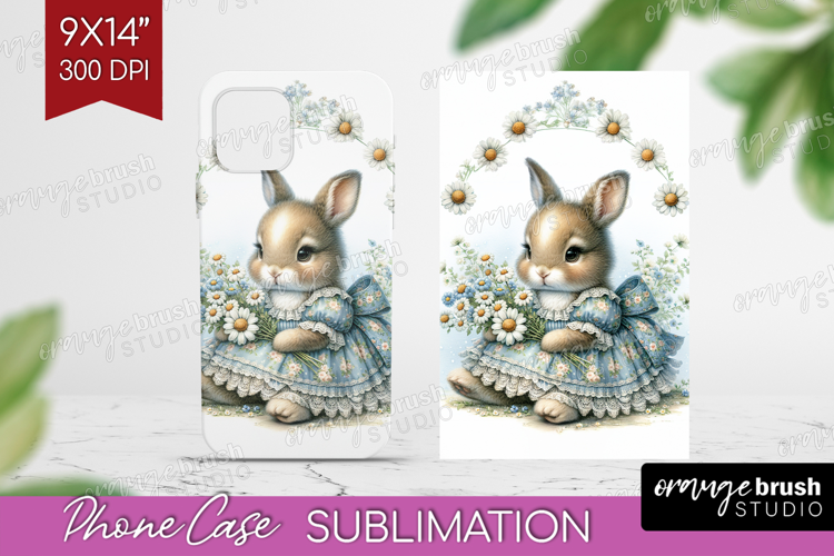 Vintage Bunny Phone Case PNG - Cute Bunny Case PNG