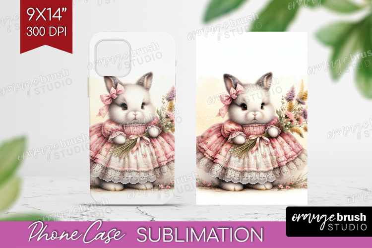 Vintage Bunny Phone Case PNG - Cute Bunny Case PNG