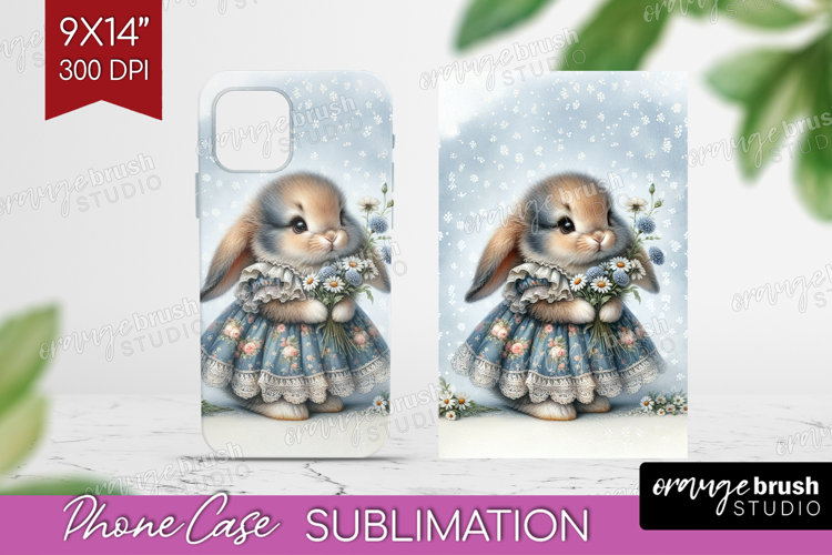Vintage Bunny Phone Case PNG - Cute Bunny Case PNG