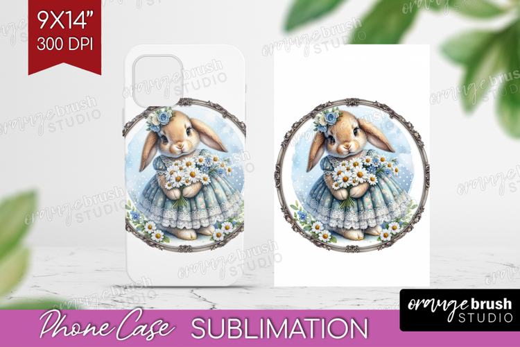 Vintage Bunny Phone Case PNG - Cute Bunny Case PNG