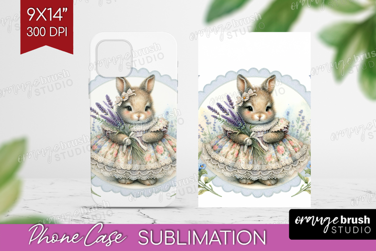 Vintage Bunny Phone Case PNG - Cute Bunny Case PNG