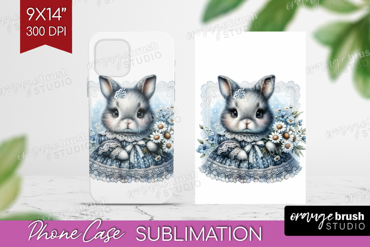 Vintage Bunny Phone Case PNG - Cute Bunny Case PNG