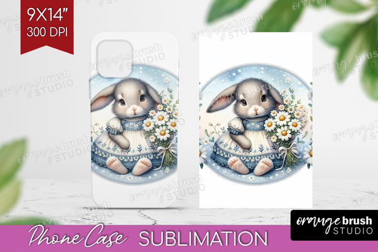Vintage Bunny Phone Case PNG - Cute Bunny Case PNG