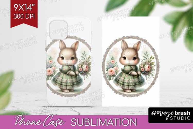 Vintage Bunny Phone Case PNG - Cute Bunny Case PNG
