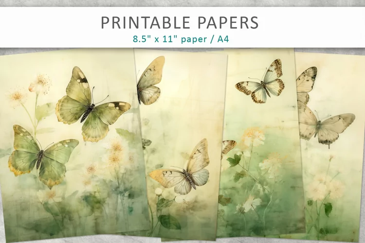 Vintage Butterflies Junk Journal, Paper Craft
