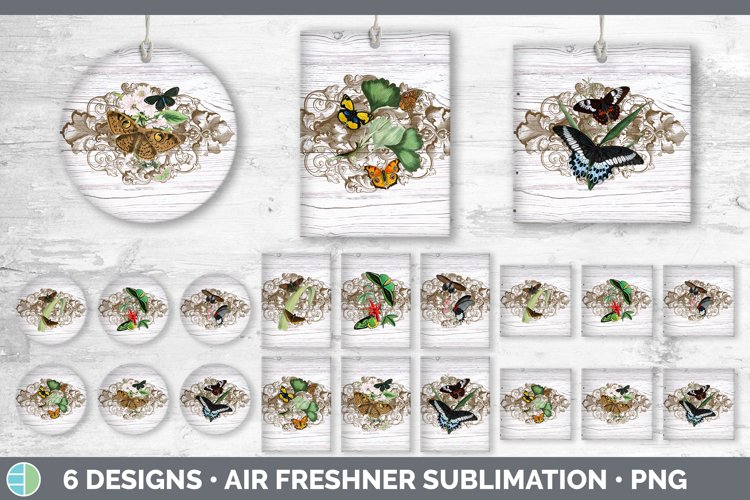 Vintage Butterfly Air Freshener | Sublimation Designs Bundle
