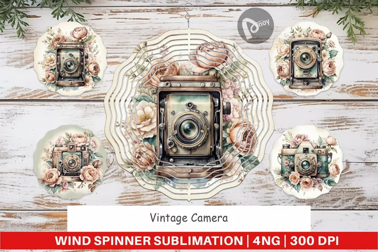 Wind Spinner Vintage Camera