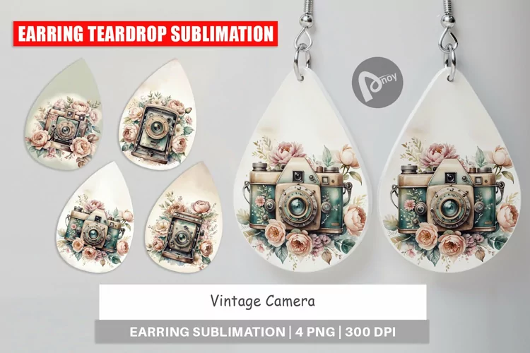 Earring Vintage Camera