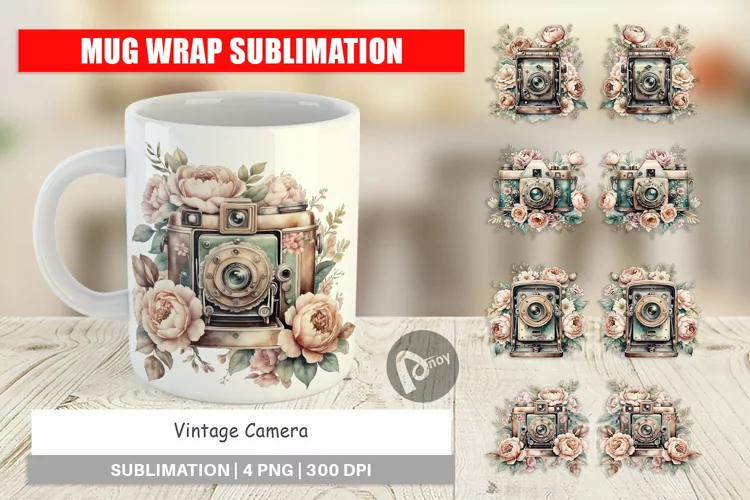 Mug Wrap Vintage Camera