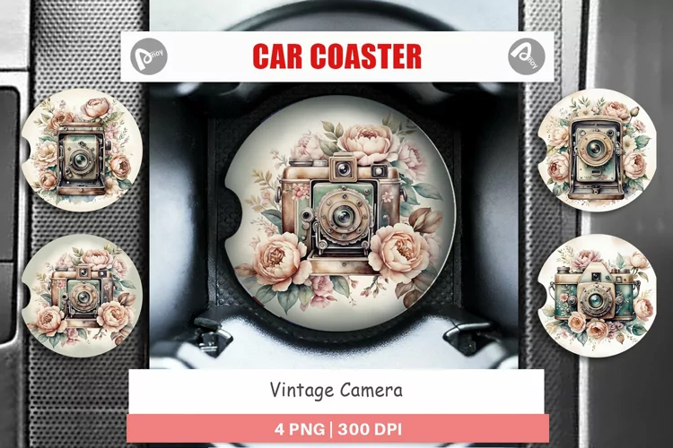 Car Coaster Vintage Camera