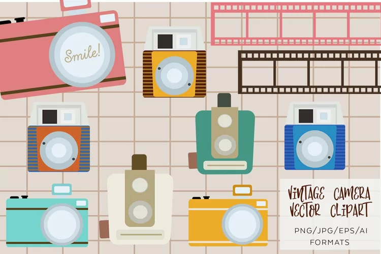 Vintage Camera Vector Clipart