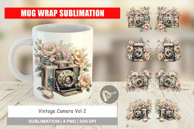 Mug Wrap Vintage Camera