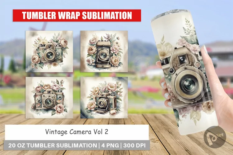 Tumbler Wrap Vintage Camera