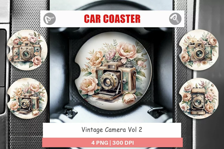 Car Coaster Vintage Camera