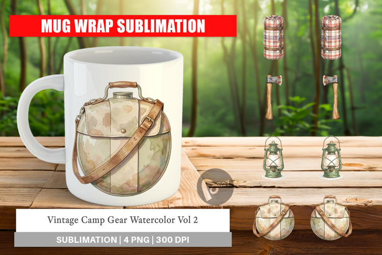 Vintage Camp Gear Mug Wrap