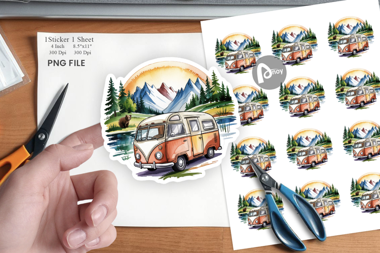 Vintage Camping Vibes Sticker