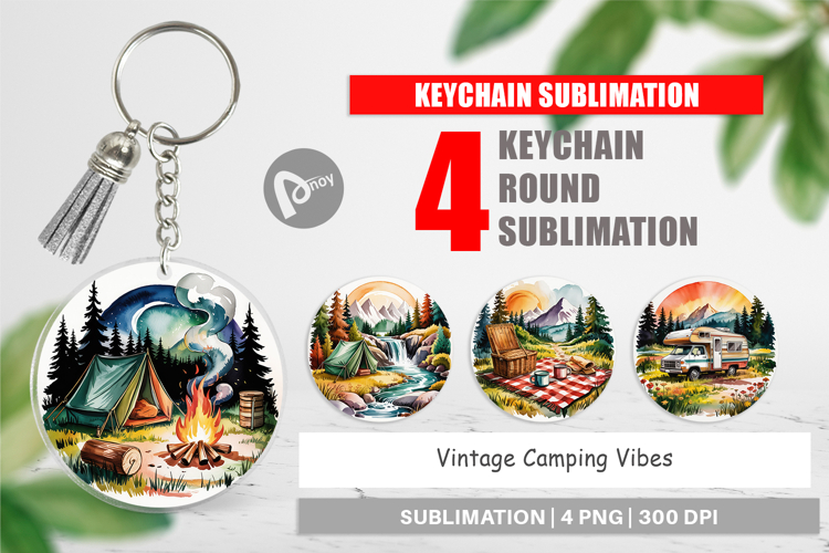 Keychain Vintage Camping Vibes