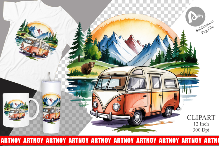 Vintage Camping Vibes Clipart